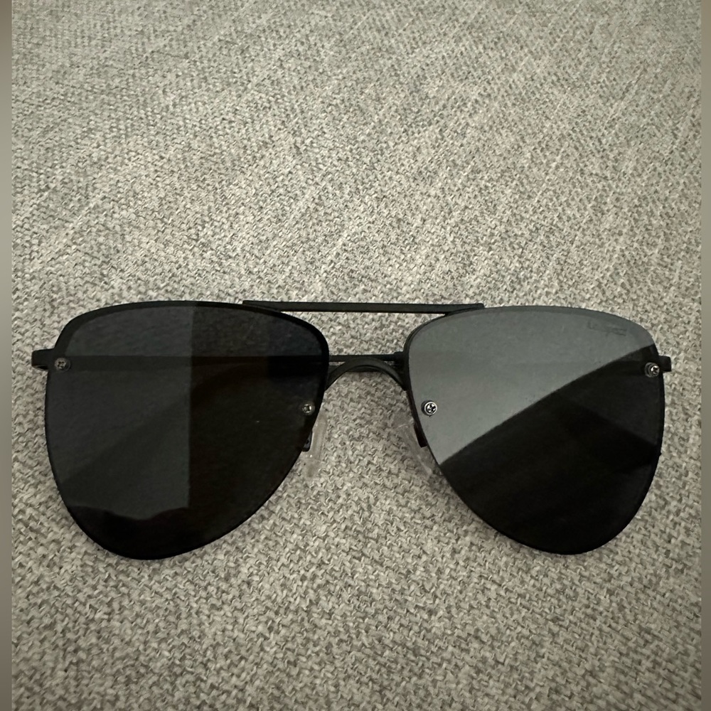 Le Specs Women's The Prince Aviator Sunglasses- black matte